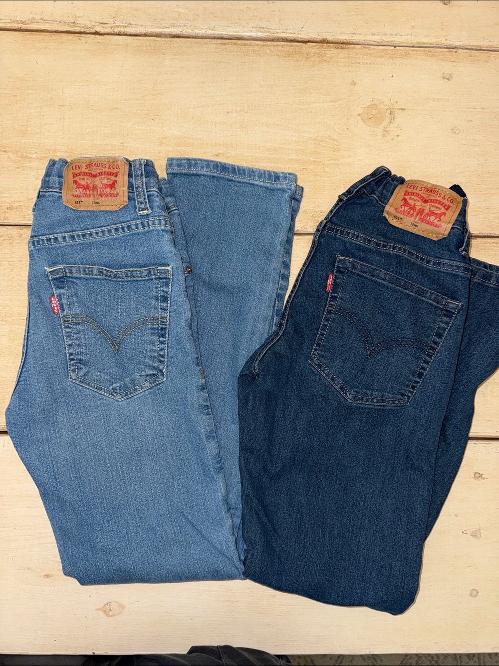 Levi's Boy’s Jeans Straight - Light Blue & Dark Blue Washes